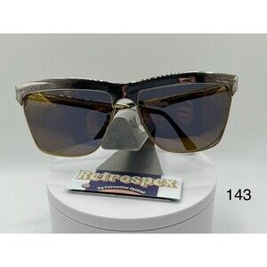 Vintage NOS Oversize Sunglasses | Chrome Club Style Gold Mirror Lens 1980s-1990s